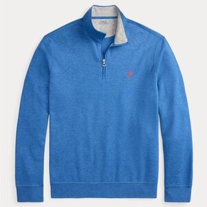 Ralph Lauren Blue Half-Zip Sweater with Red Pony